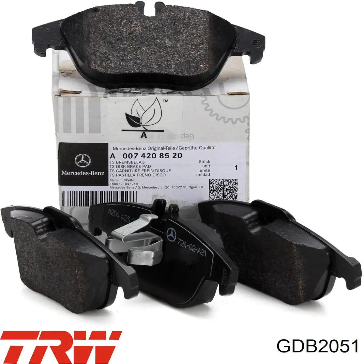 Задние тормозные колодки GDB2051 TRW