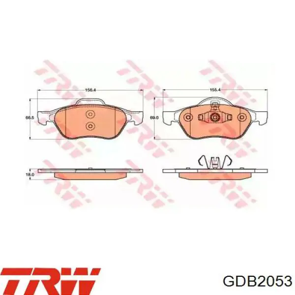 GDB2053 TRW Колодки передние