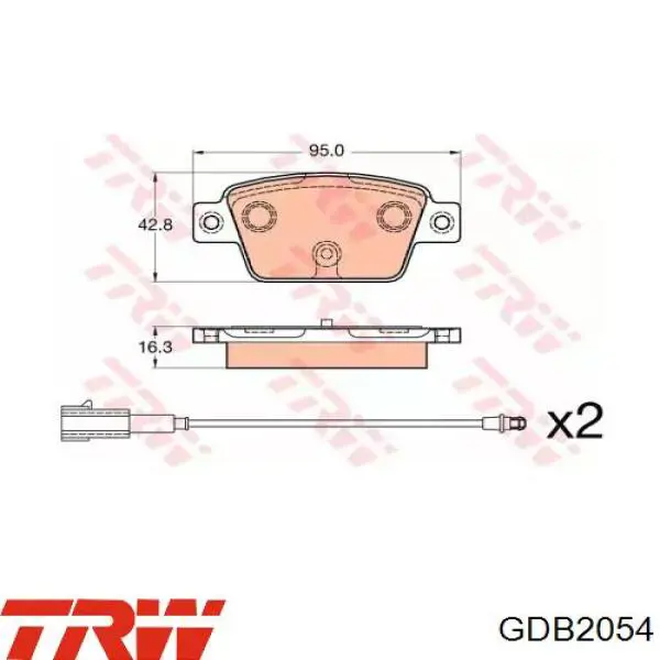 GDB2054 TRW задние тормозные колодки