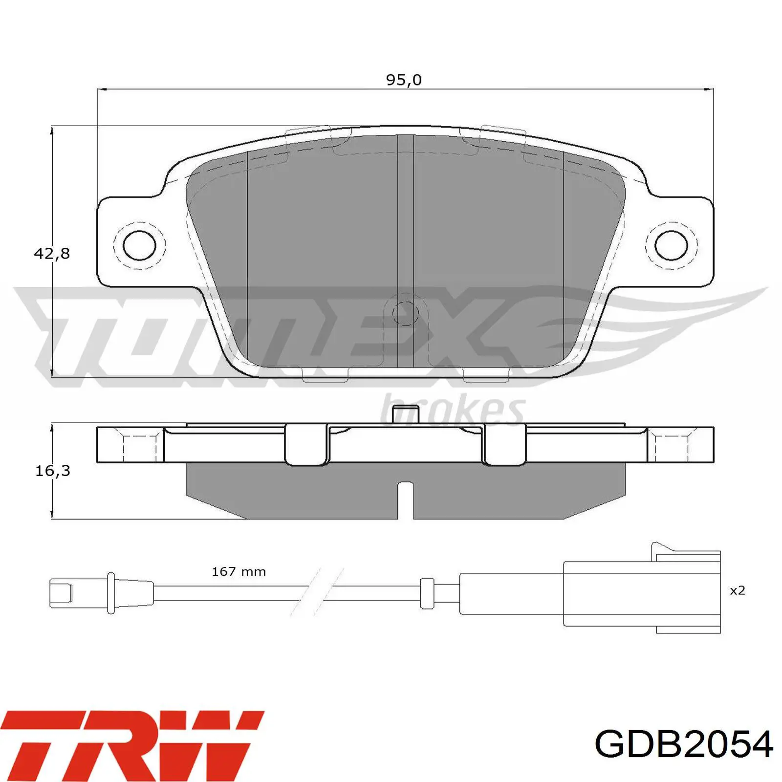 Купить GDB2054 TRW Колодки тормозные задние, дисковые