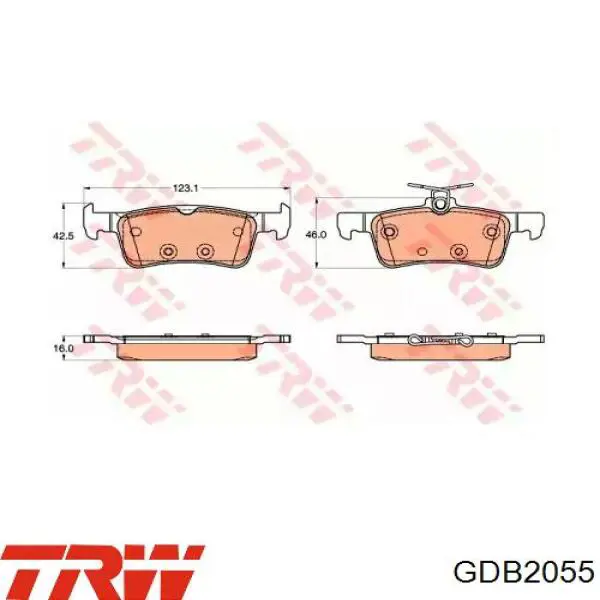Колодки дисковые  TRW GDB2055 цена, от 28.82 USD