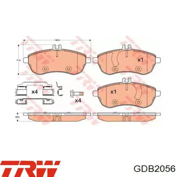 GDB2056 TRW Колодки передние