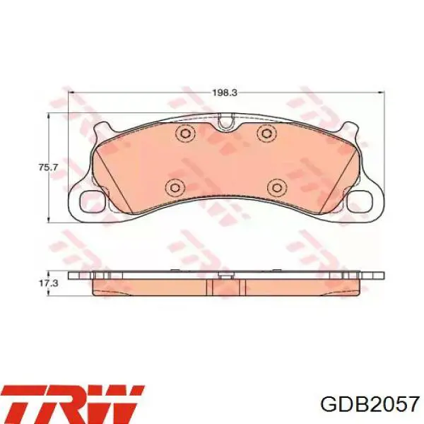 Передние тормозные колодки GDB2057 TRW