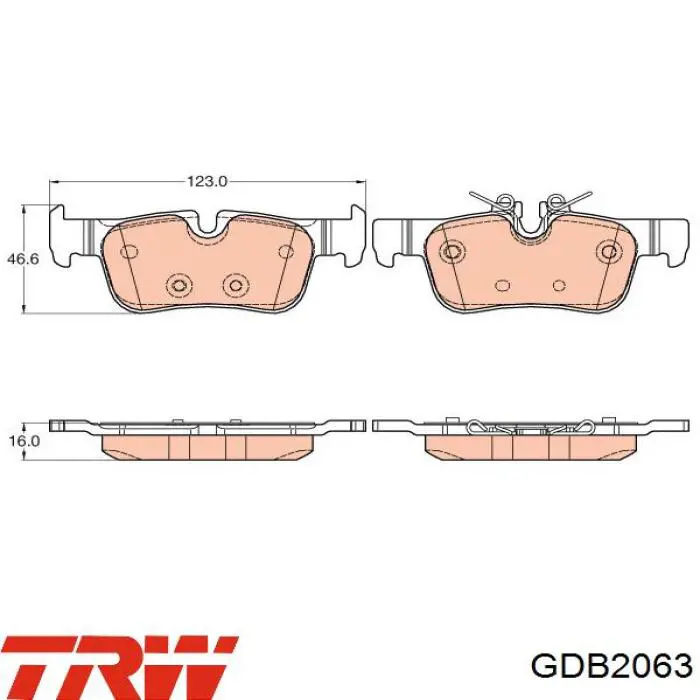 Задние тормозные колодки GDB2063 TRW