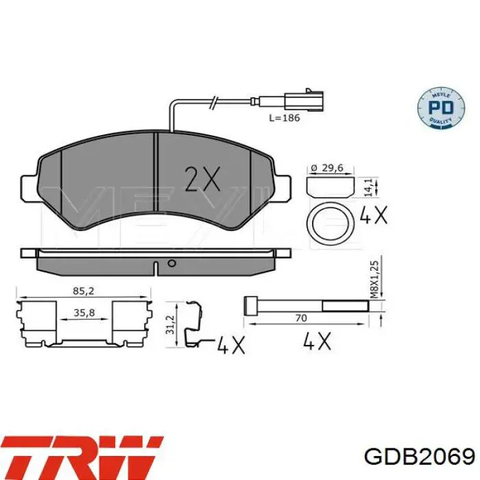 Тормозные колодки TRW GDB2069