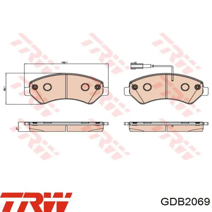 GDB2069 TRW колодки тормозные передние дисковые