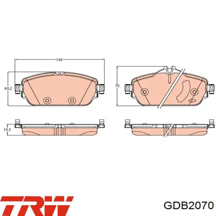 Передние тормозные колодки GDB2070 TRW