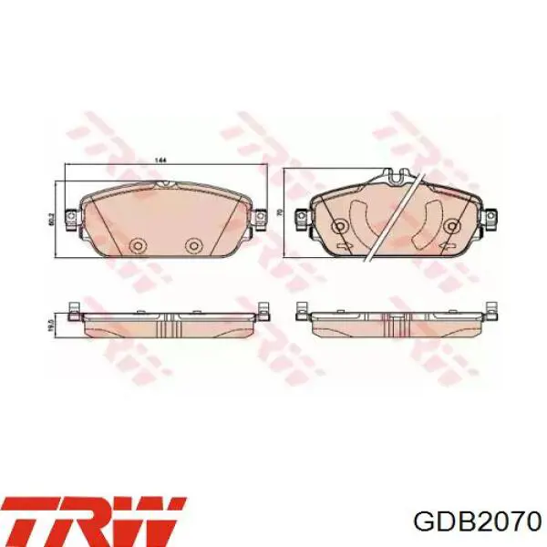 GDB2070 TRW Колодки передние