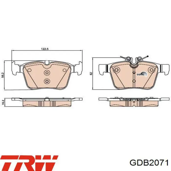 Задние тормозные колодки GDB2071 TRW