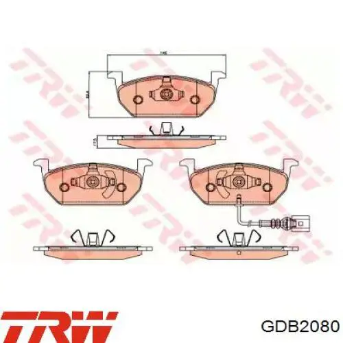 Колодки TRW GDB2080 цена, от 49.20 USD
