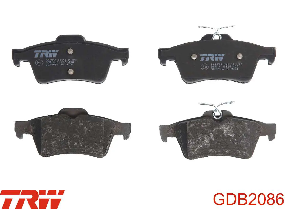 Купить GDB2086 TRW Колодки тормозные задние, дисковые