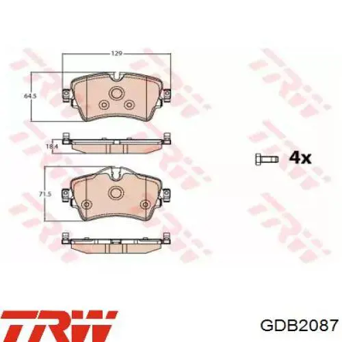 Колодки TRW GDB2087 цена, от 60.42 USD