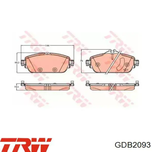 Передние тормозные колодки BTR5491 Tashiko