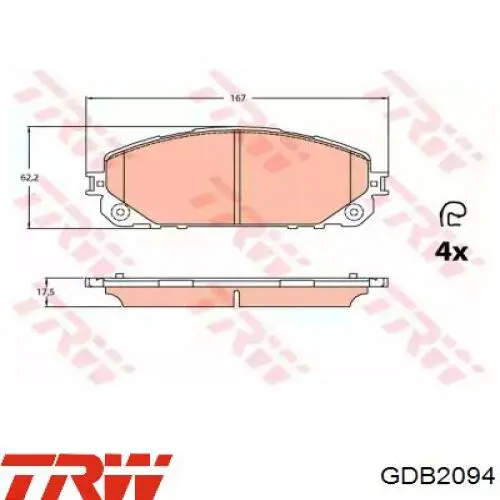 Тормозные колодки Denckermann B111549