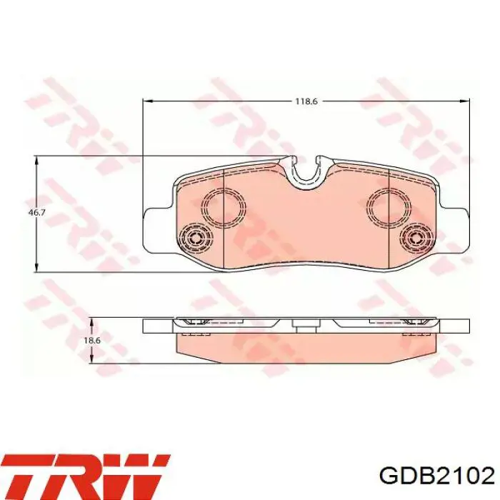 Задние тормозные колодки GDB2102 TRW