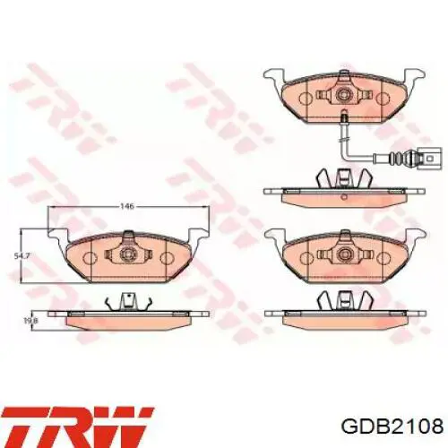 Колодки TRW GDB2108 цена, от 17.16 USD