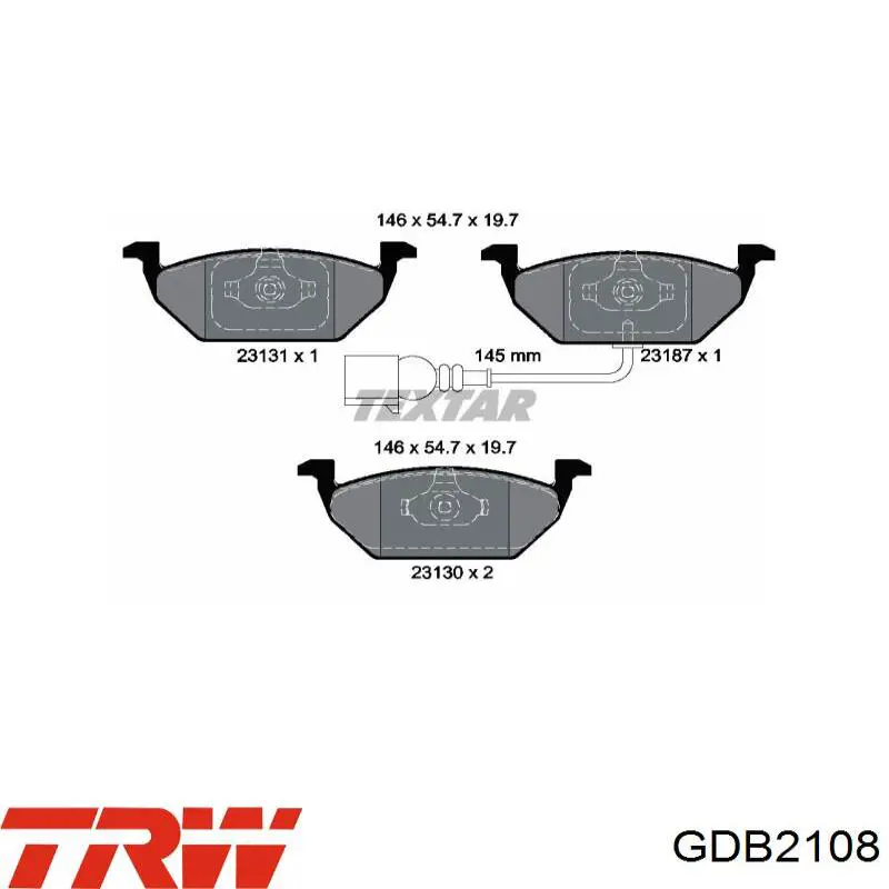 Тормозные колодки TRW GDB2108
