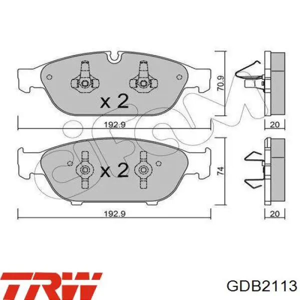 GDB2113 TRW Колодки передние