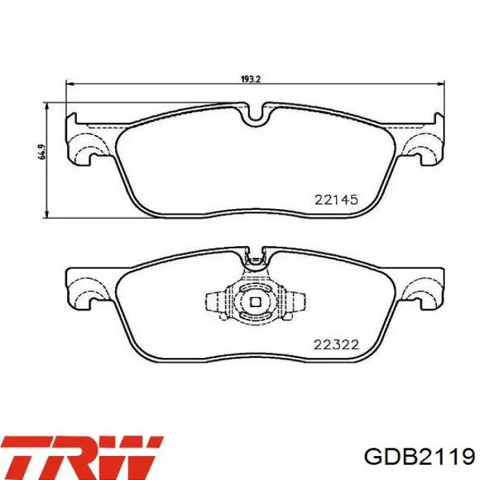 Купить GDB2119 TRW Колодки тормозные