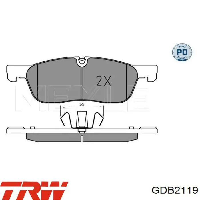 Передние тормозные колодки GDB2119 TRW