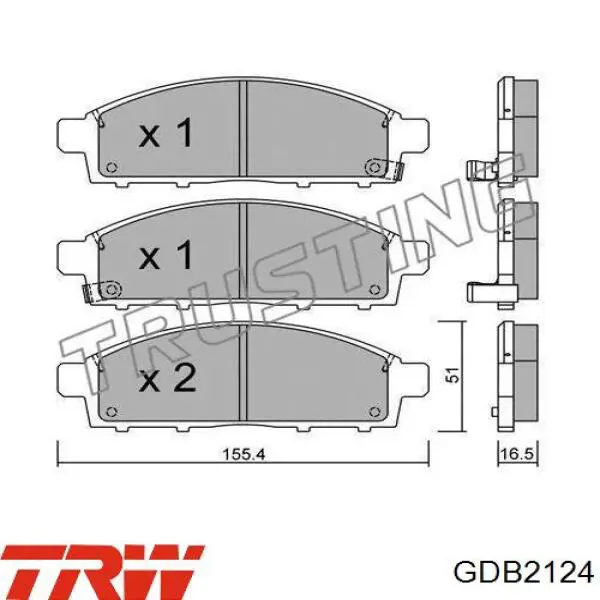 Колодки TRW GDB2124 цена, от 47.34 USD