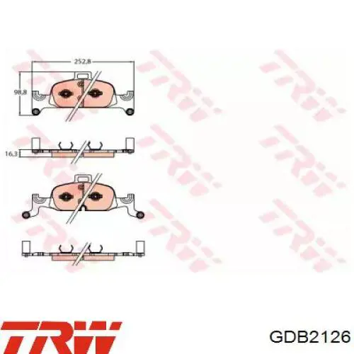 GDB2126 TRW Колодки передние
