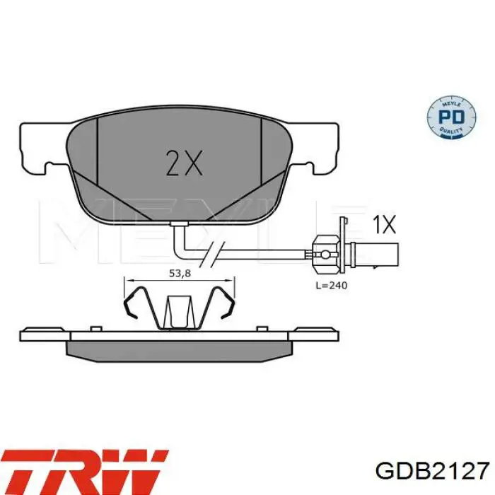 Передние тормозные колодки GDB2127 TRW