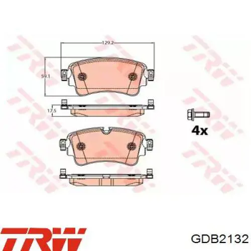 Колодки дисковые  TRW GDB2132 цена, от 39.69 USD