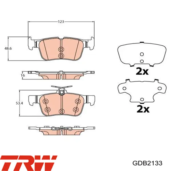 Колодки дисковые  TRW GDB2133 цена, от 29.14 USD