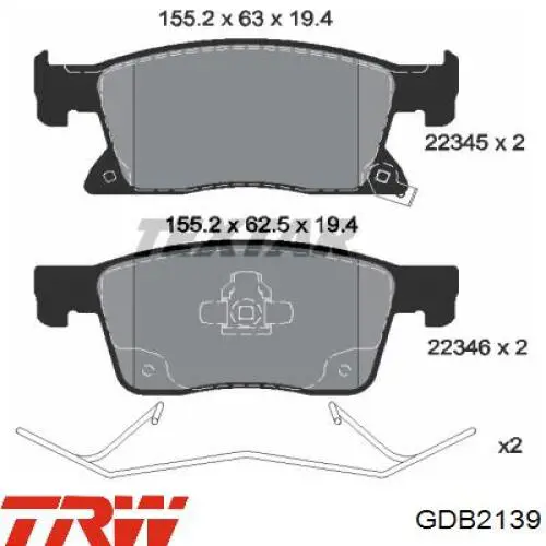Тормозные колодки TRW GDB2139