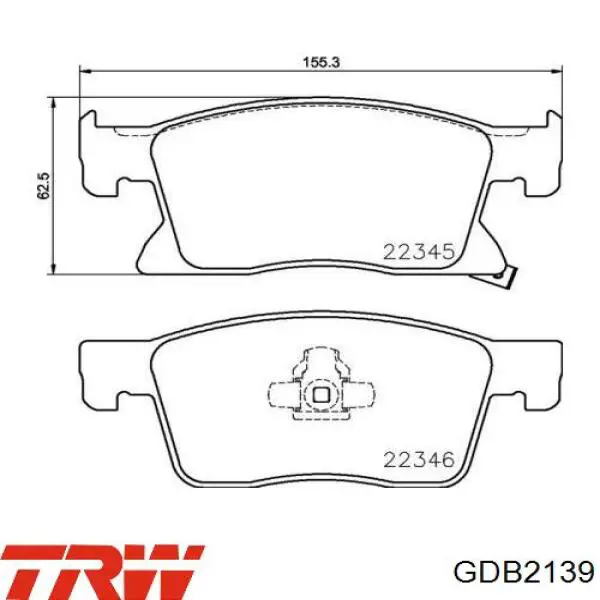 Передние тормозные колодки GDB2139 TRW