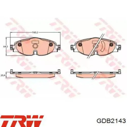 Колодки TRW GDB2143 цена, от 37.15 USD