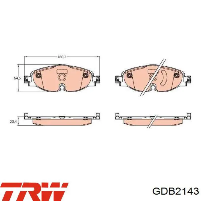 Купить GDB2143 TRW Колодки тормозные
