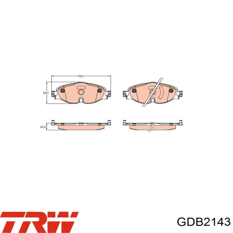 Колодки TRW GDB2143 цена, от 37.15 USD