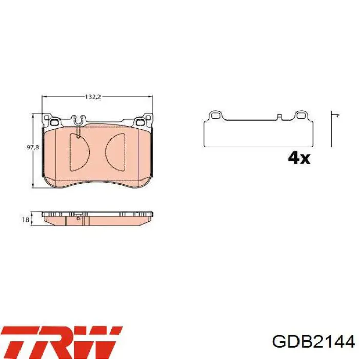 Колодки TRW GDB2144 цена, от 64.41 USD