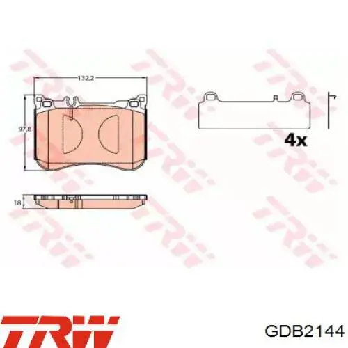 Купить GDB2144 TRW Колодки тормозные