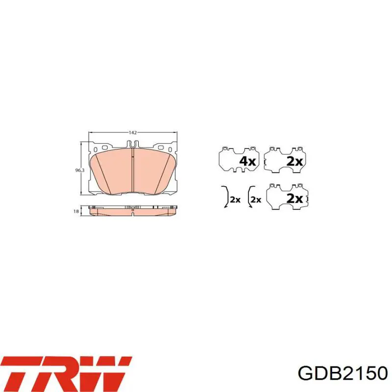 Передние тормозные колодки GDB2150 TRW