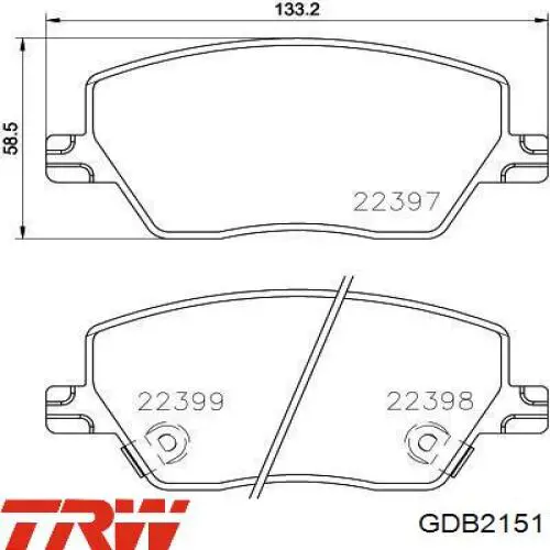 Sapatas do freio dianteiras de disco 77367910 Fiat/Alfa/Lancia