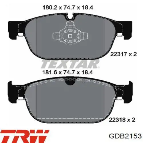 Купить GDB2153 TRW Колодки тормозные
