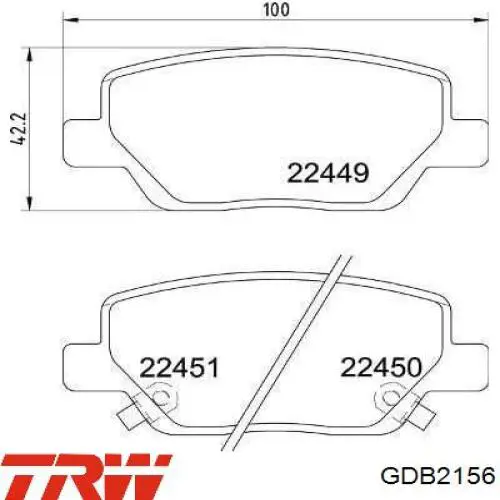 Купить GDB2156 TRW Колодки тормозные задние, дисковые
