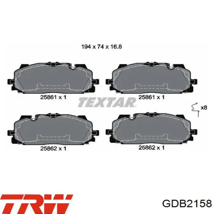 Передние тормозные колодки BPD1427 Jurid/Bendix