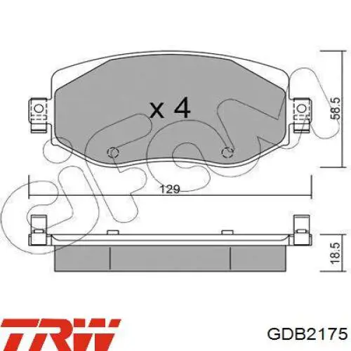 Купить GDB2175 TRW Колодки тормозные