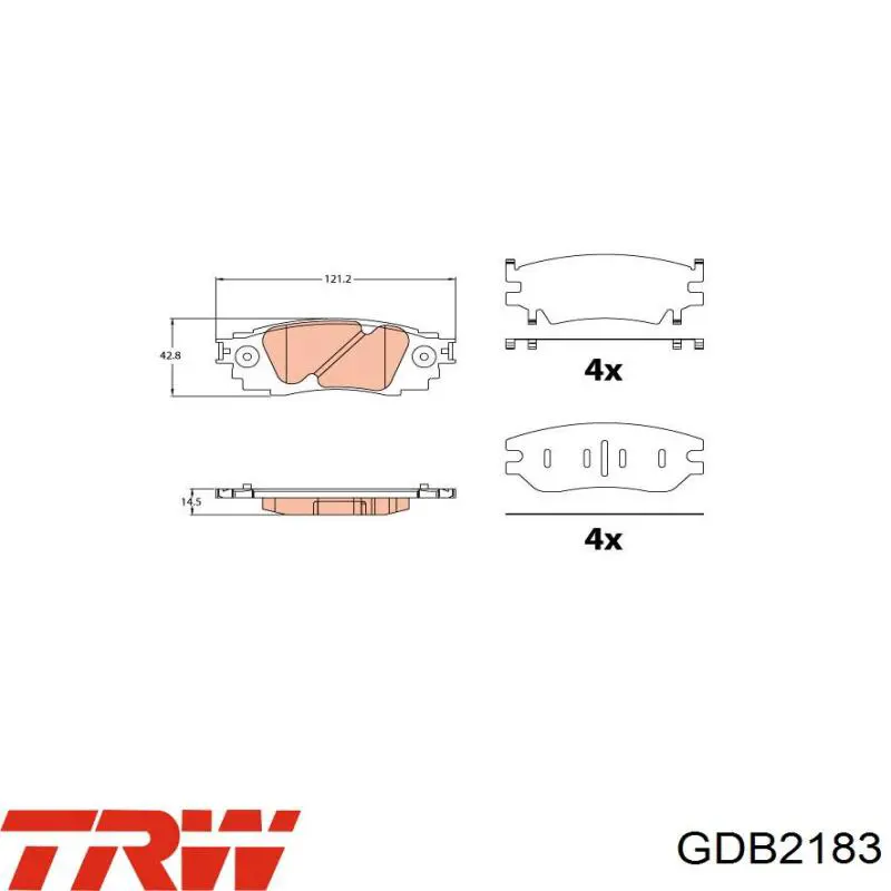 Купить GDB2183 TRW Колодки тормозные