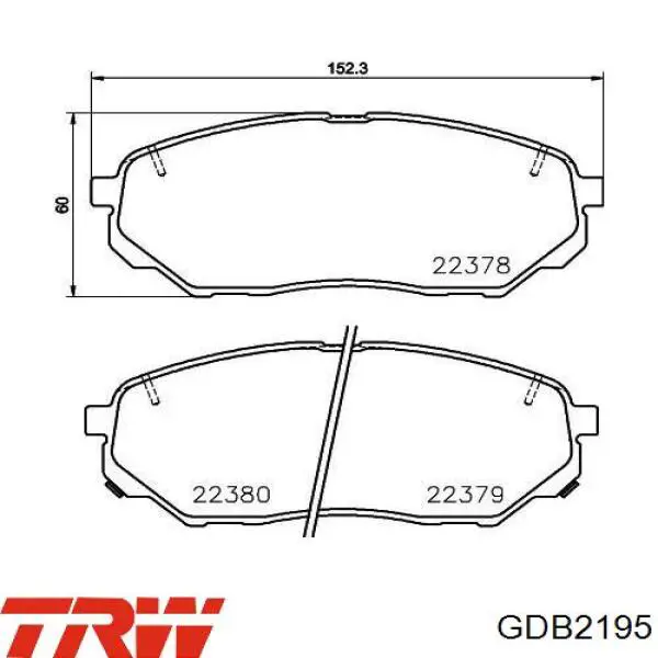 Колодки TRW GDB2195 цена, от 51.96 USD