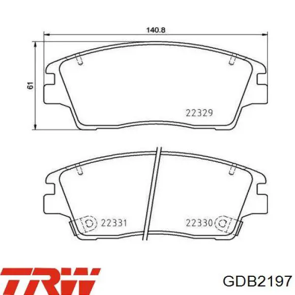 Колодки TRW GDB2197 цена, от 29.47 USD