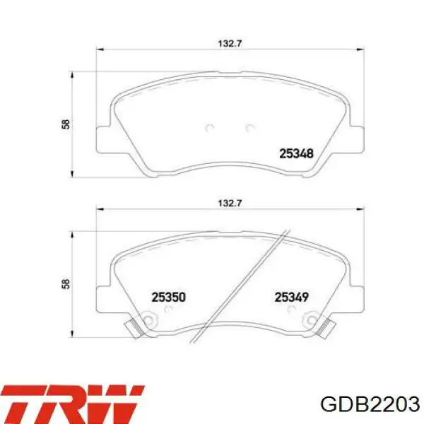 Тормозные колодки TRW GDB2203