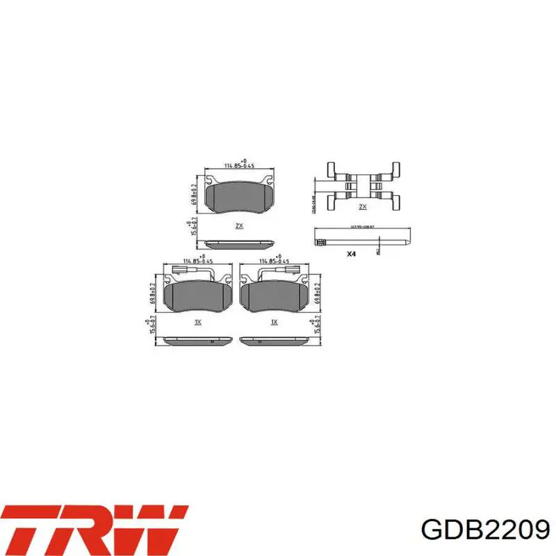 GDB2209 TRW Колодки тормозные дисковые комплект