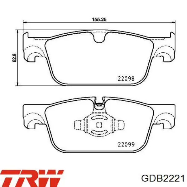 Купить GDB2221 TRW Колодки тормозные