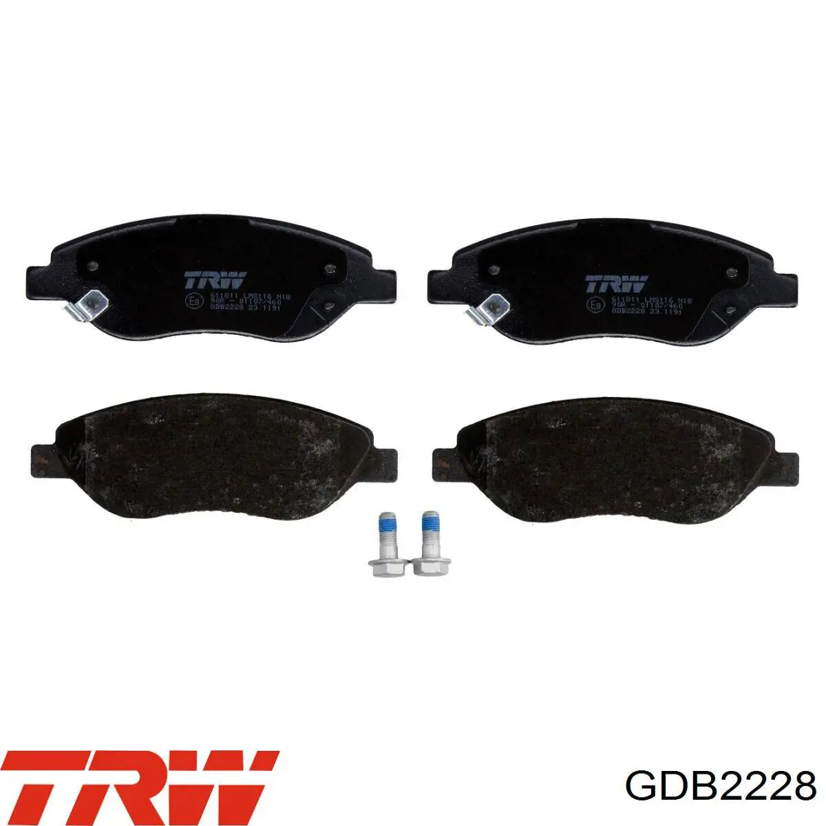 GDB2228 TRW sapatas do freio dianteiras de disco