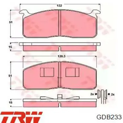 Передние тормозные колодки GDB233 TRW